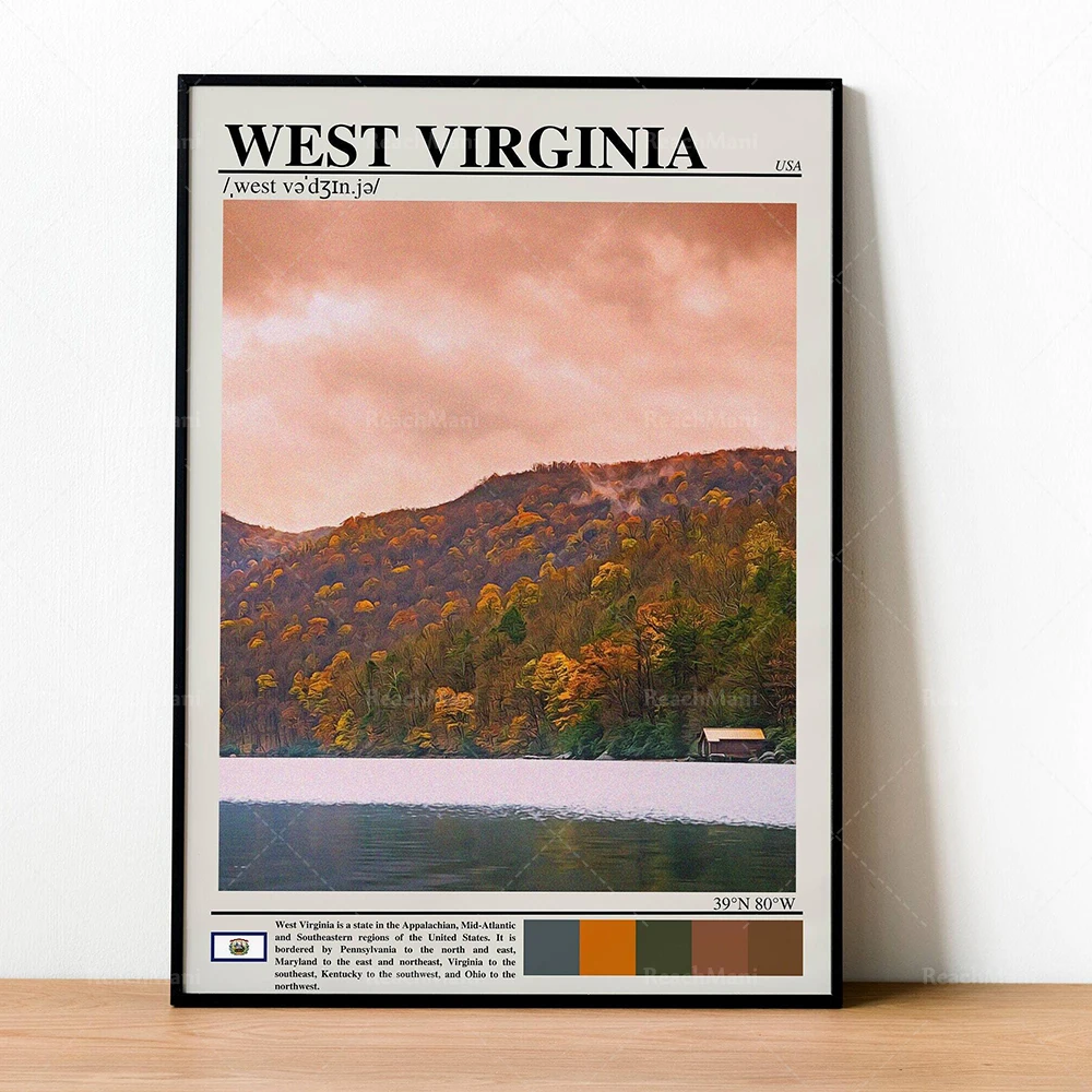 Malibu California, Maine, Maui, Memphis Tennessee, Montana, New Mexico, Texas, Santa Monica, USA travel typographic posters