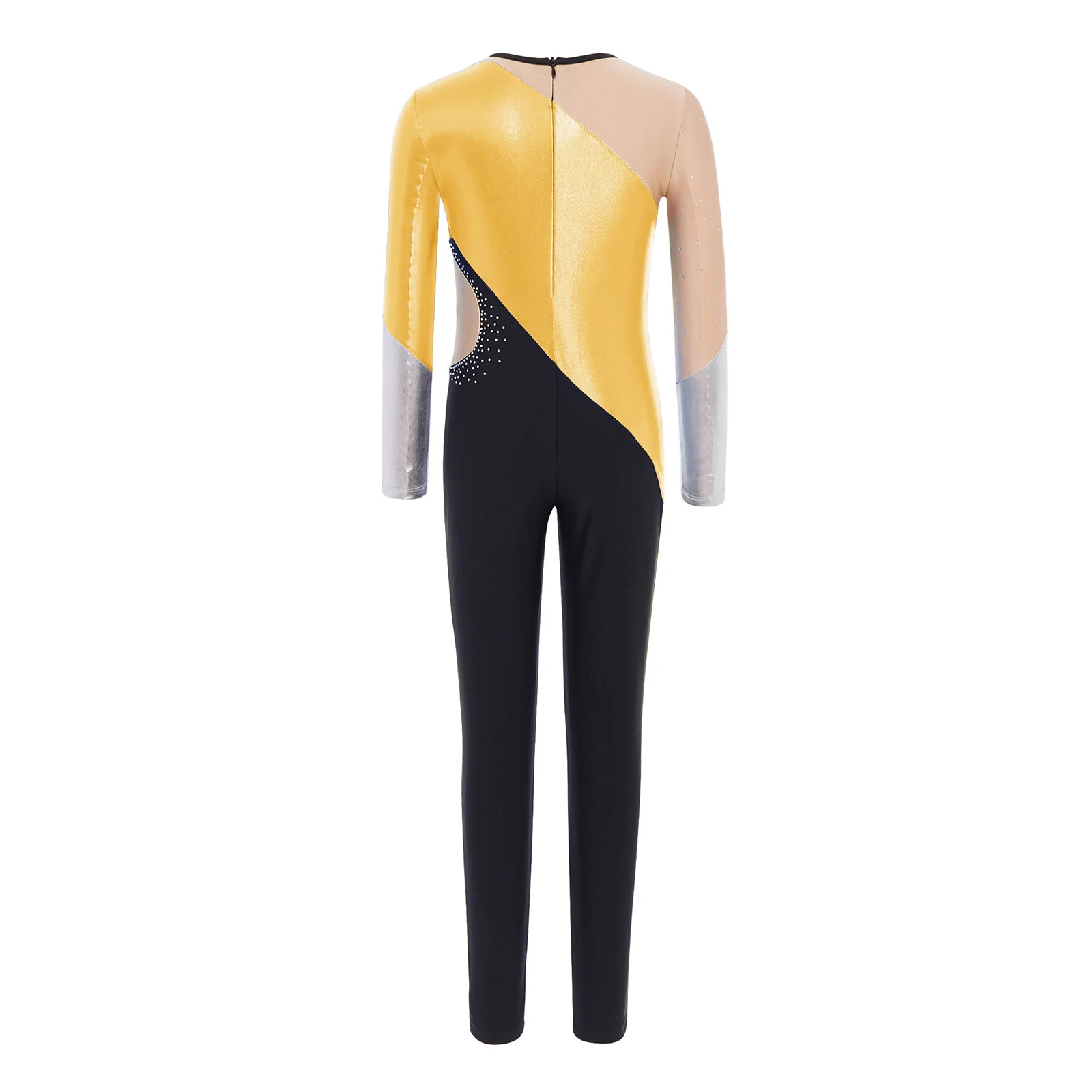 女の子新体操パフォーマンスジャンプスーツ長袖バレエダンスレオタードフィギュアスケートレオタードフルボディスーツダンスウェア