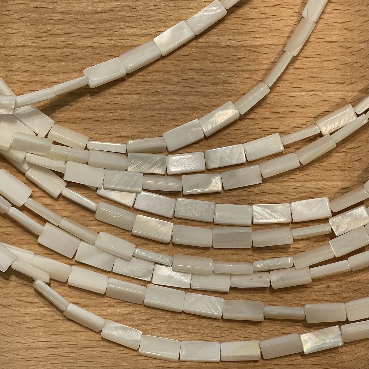 2pcs Natural Freshwater Shell Rectangular 8x11mm Semi-Finished Beads for DIY Necklace Bracelet Jewelry Making Accessories Women