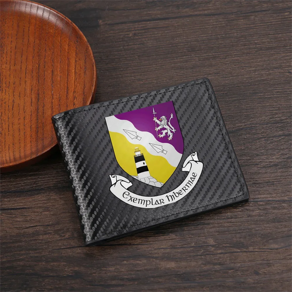 Lion lighthouse spear banner emblem Men's Wallets Simple Business Modern Stylish Printing Design Gifts For Father Boyfriend Chri