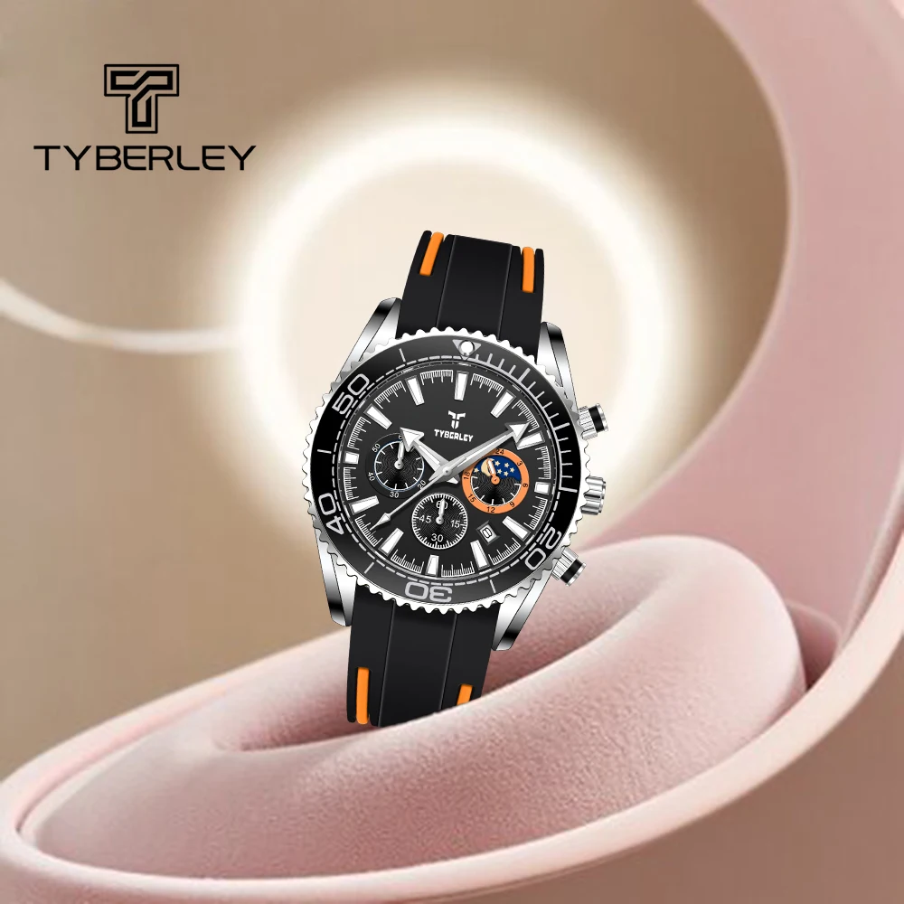 TYBERLEY 2025 جديد ساعة كوارتز رجالية موضة الاتجاه الرياضة نمط 30 متر مقاوم للماء تصميم مضيئة مؤشر وظيفة ساعة كوارتز #1