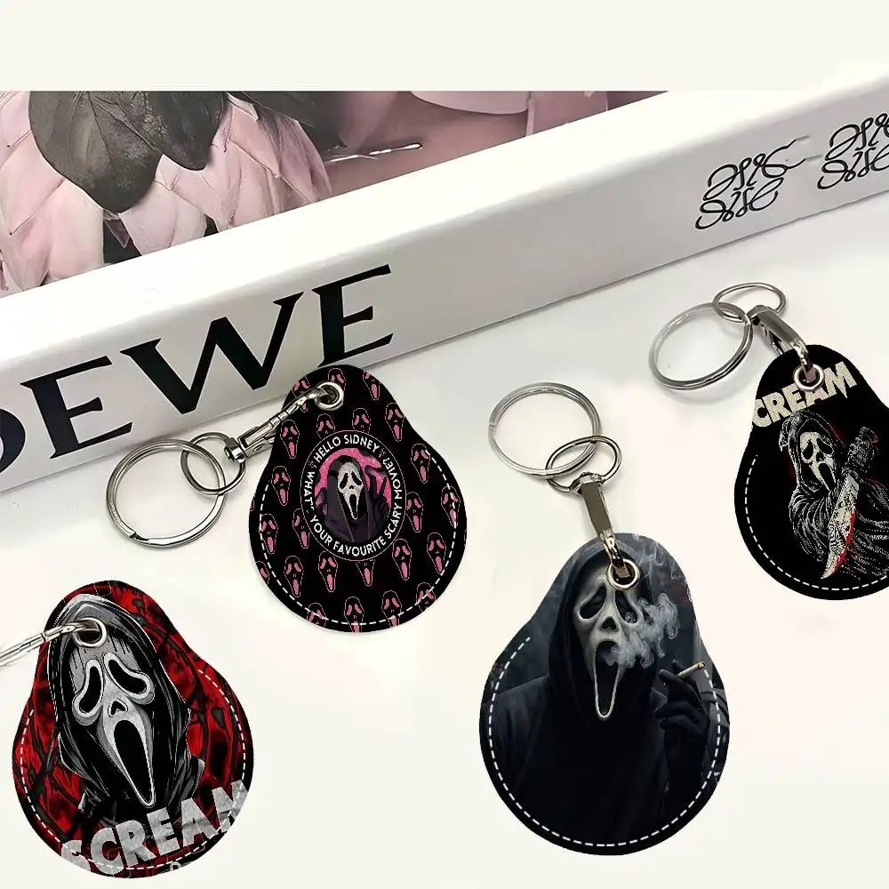 S-SCREAMS Horror New Key Holder PU Leather Key Pouch Slim Housekeeper Key Access Entrance Guard Card Protecter Holder