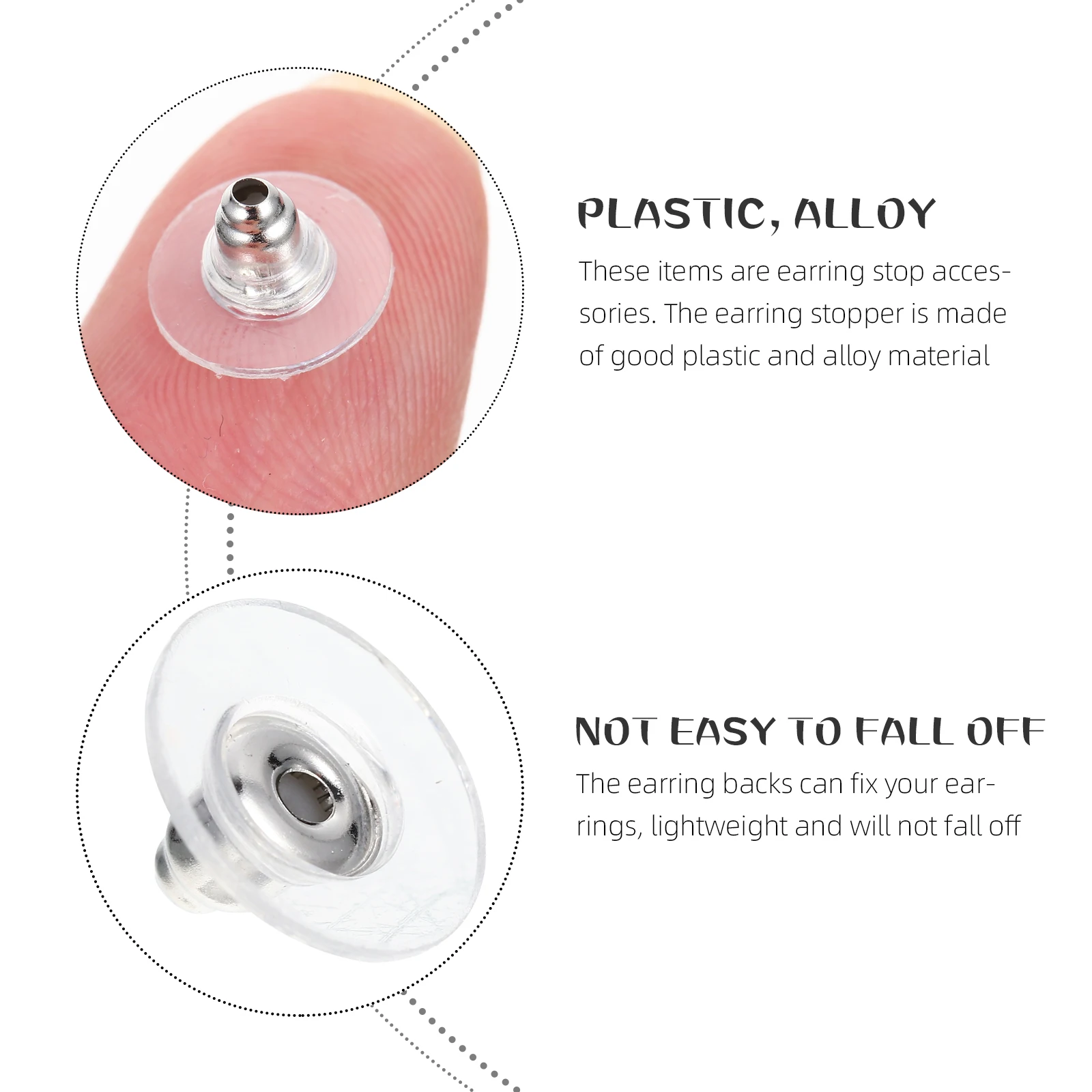 

100Pcs Alloy Earring Backs Durable Stud Stopper Jewelry Supplies Lightweight Accessories Earring Backs for Studs