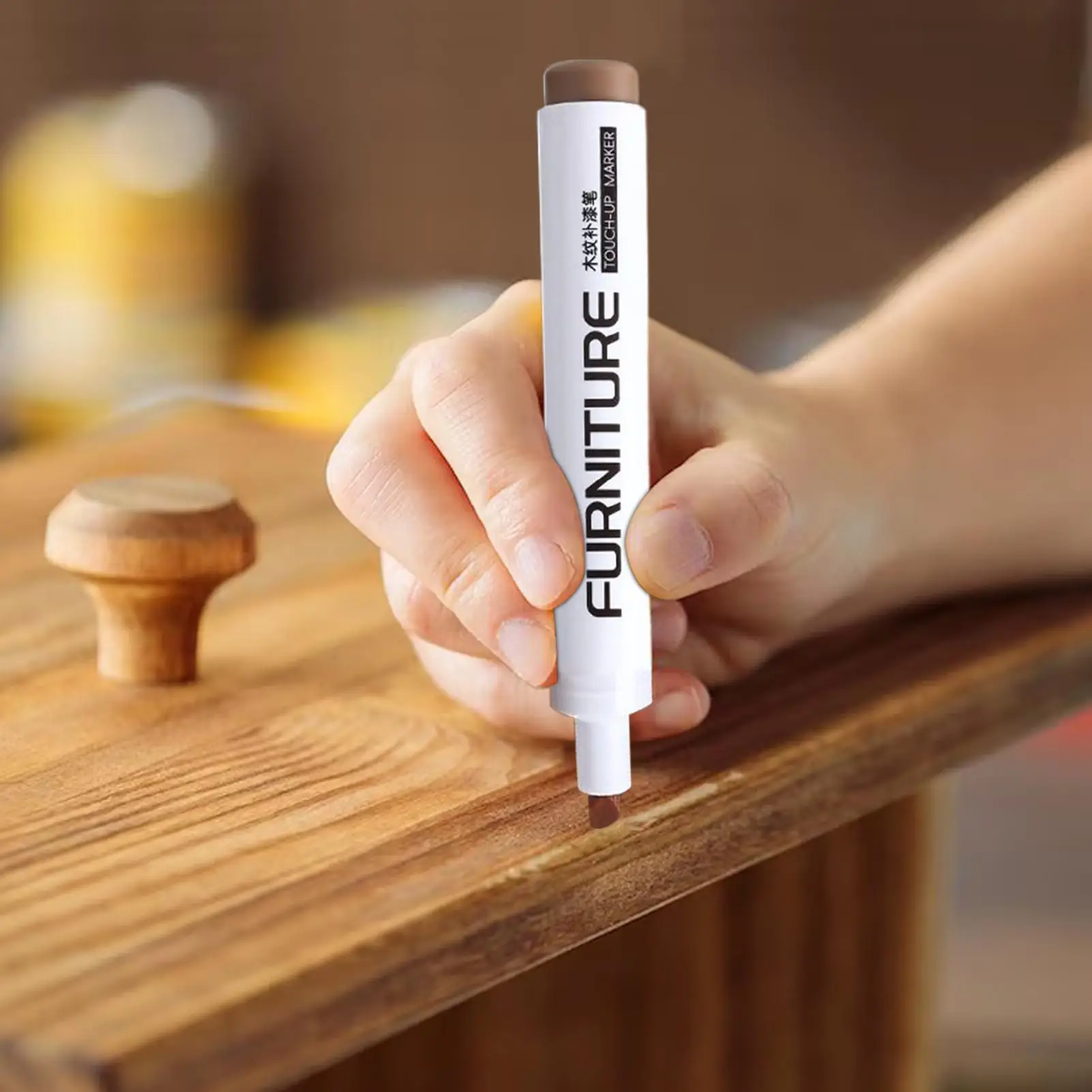

Furniture Repair Markers 12 Colors Low-Odor Scratch Removers Pen Wood Furniture Repair Kit For Scuffs Damage Stains Wear Cracks
