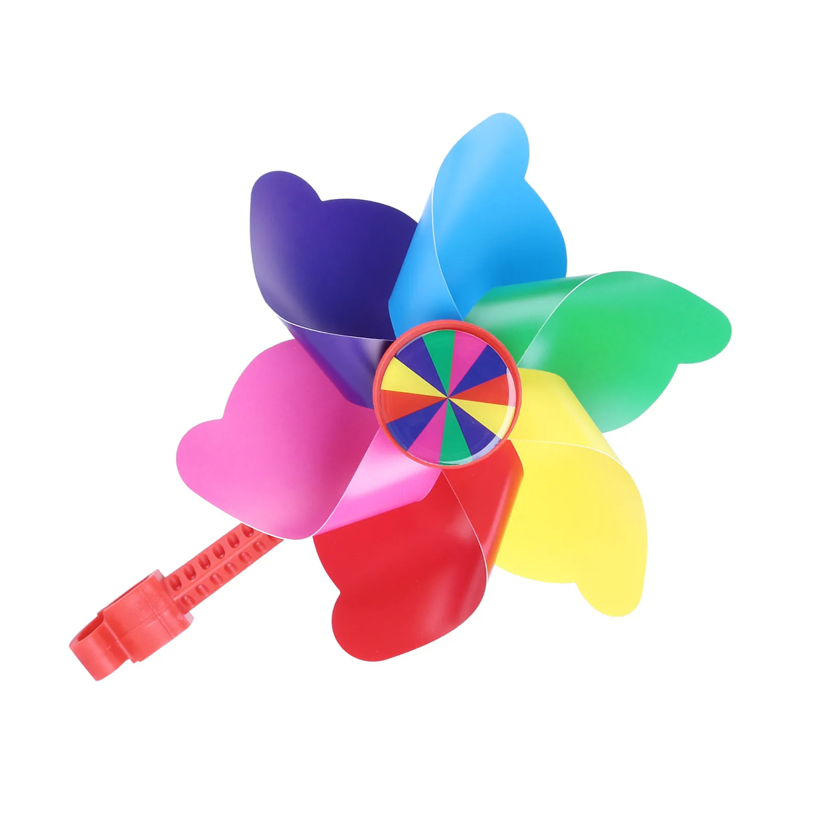 กังหันลมติดแฮนด์จักรยานสำหรับเด็ก สีแดง ก้านยาว ของตกแต่งสำหรับสกู๊ตเตอร์ รถสามล้อ และรถขาไถ