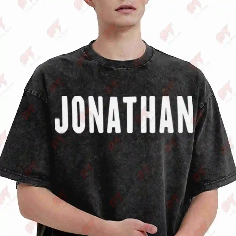 Jonathan S Idea First Name Vintage Washed Tee Pure Cotton T-Shirt