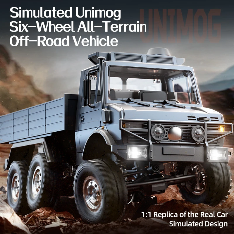 1:18 Full Scale Six Wheels All Terrain Off Road Remote Control Truck 2.4G 6WD Dual-Speed Gearbox Linkage Lighting RC Truck Car