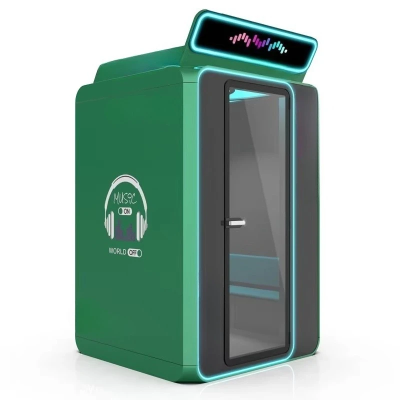 Customize  Modern Soundproof Karaoke Machine with LED Display Screen Scan Pay Modular Design for Cafe KTV Singing Booth