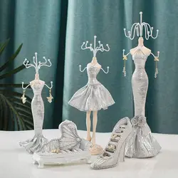Princess Model Jewelry Stand Hanging Earrings Necklace Ring Key Holder Rack For Decorative Shelves DressingTable Jewelry Display