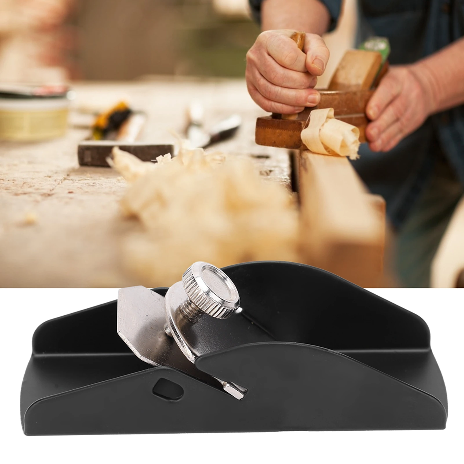 1Pcs Aluminum Alloy Mini Wood Planer Adjustable Cutting Thickness Lightweight Woodworking Trimming Plane Compact Portable