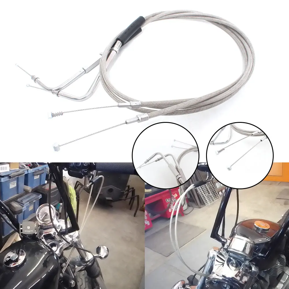 

Motorcycle Accessories Throttle Cable 90cm 110cm 130cm For Harley FLH FLT FXD FLST FXST 1996-2010