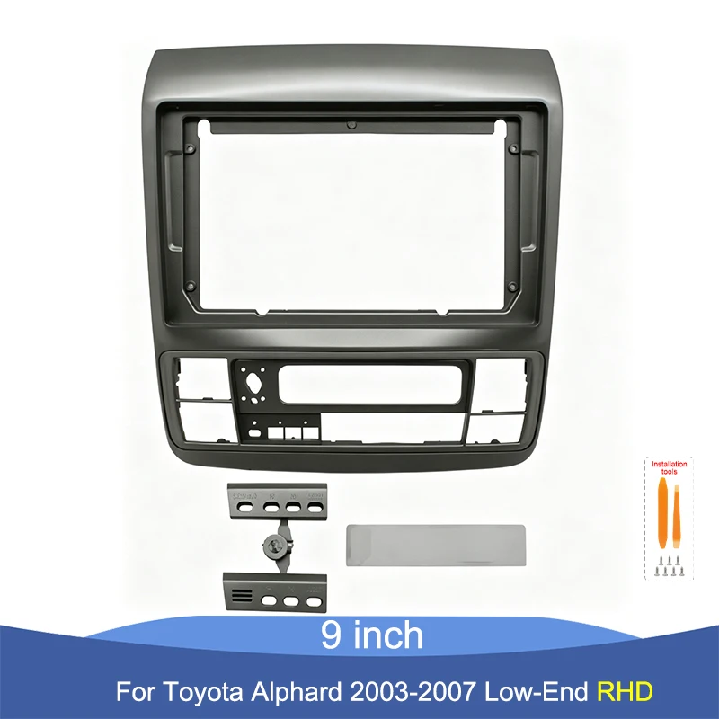 9 Inch Car Radio Fascia Frame For Toyota Alphard 2003-2007 Low-End RHD Stereo Dashboard Panel Trim Kit