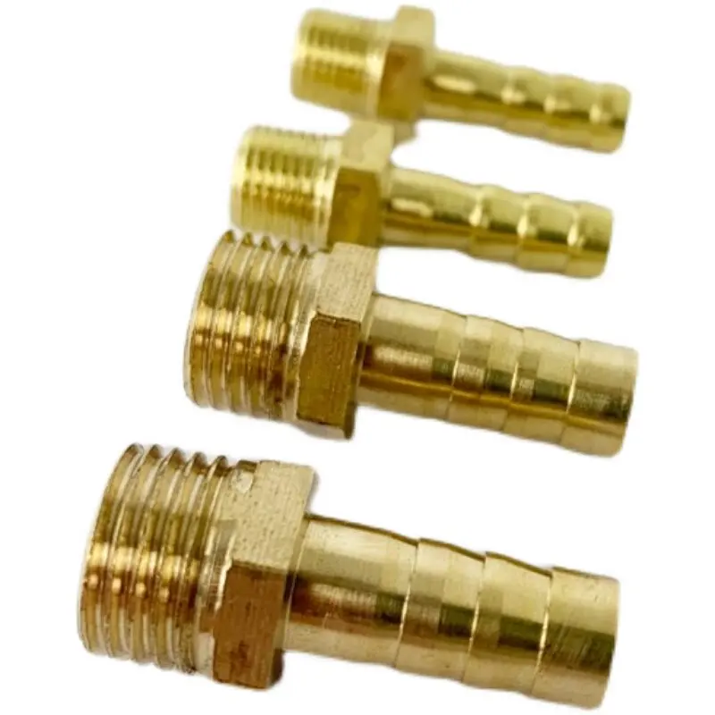 Brass Male Thread Hose Barb Connector 1/8 1/4 3/8 1/2 3/4 1 Inch Barb Tail 25mm Air Water Gas Pipe Fitting Copper Pagoda Adapter