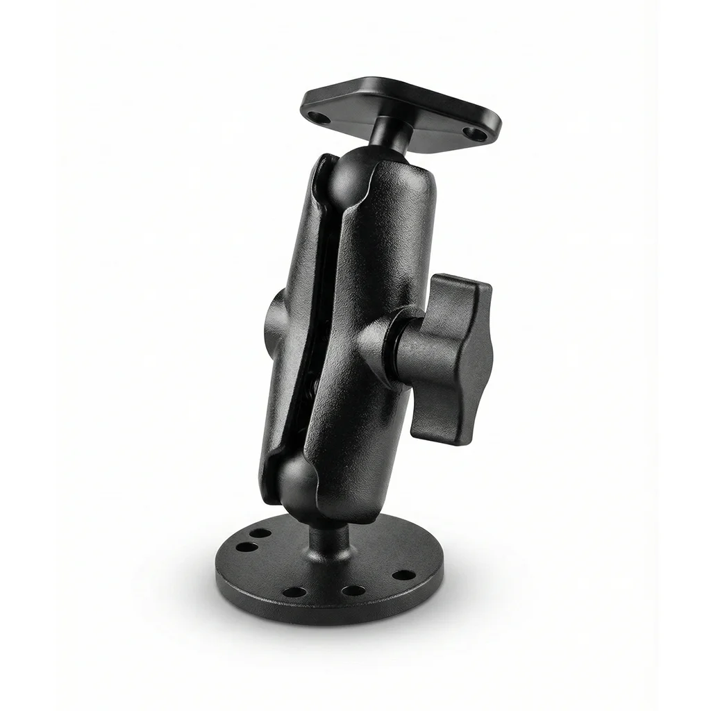 Support de boule de Ram de bras à Double douille en aluminium avec Support en diamant, plaque de trou d'ampères pour Gopro GPS moto véhicules de bateau de poisson