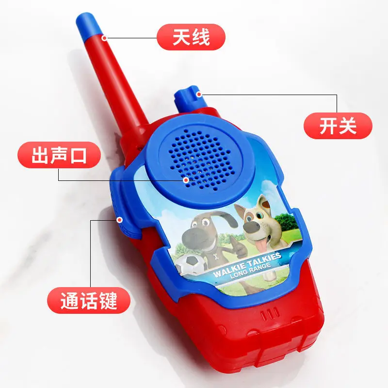 Mainan walkie talkie anak-anak, mainan kartun walkie-talkie ilmu dan pendidikan rumah mikrofon dialog mainan walkie-talkie genggam nirkabel