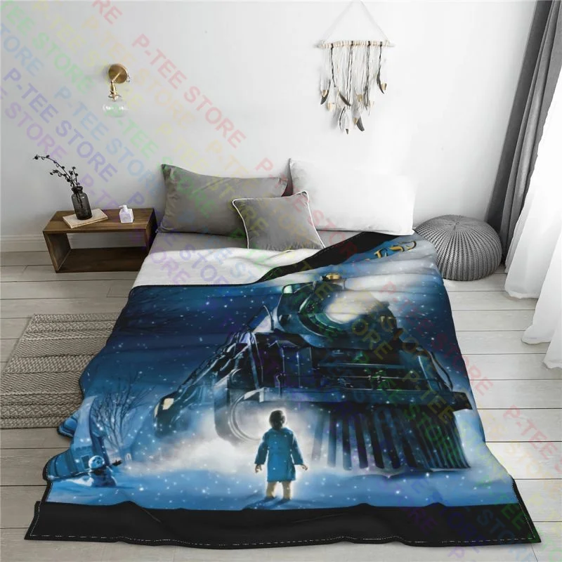 The Polar Express Movie Train Heading Down The Tracks Blanket Velvet New Style Machine Washable