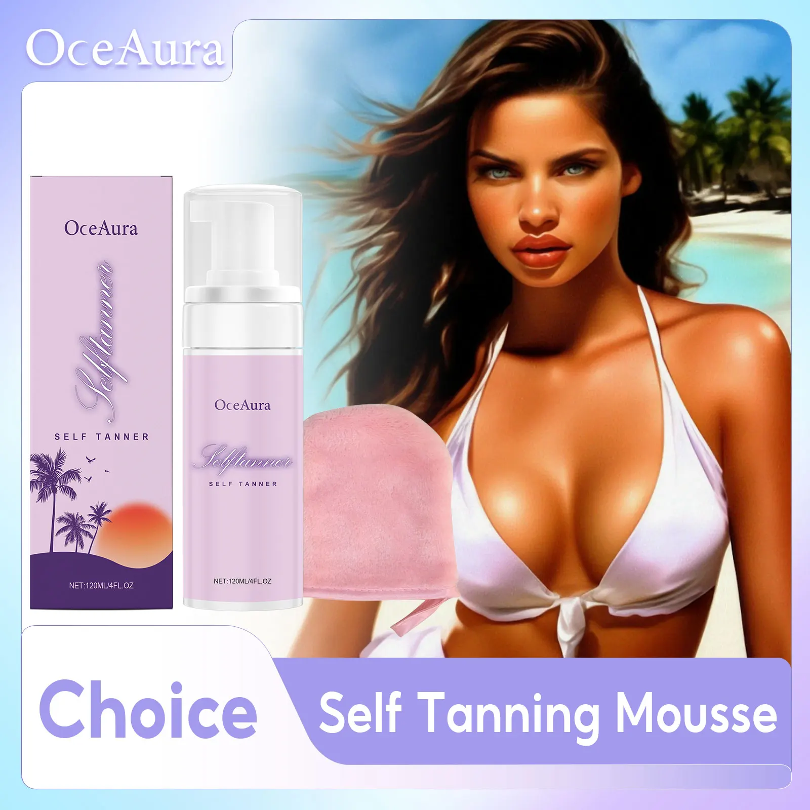 

Instant Tanning Mousse With Gloves Accelerate Skin Tan Cream Lasting Moisture Soothing Dryness Prevent Sunburn Body Self Tanner