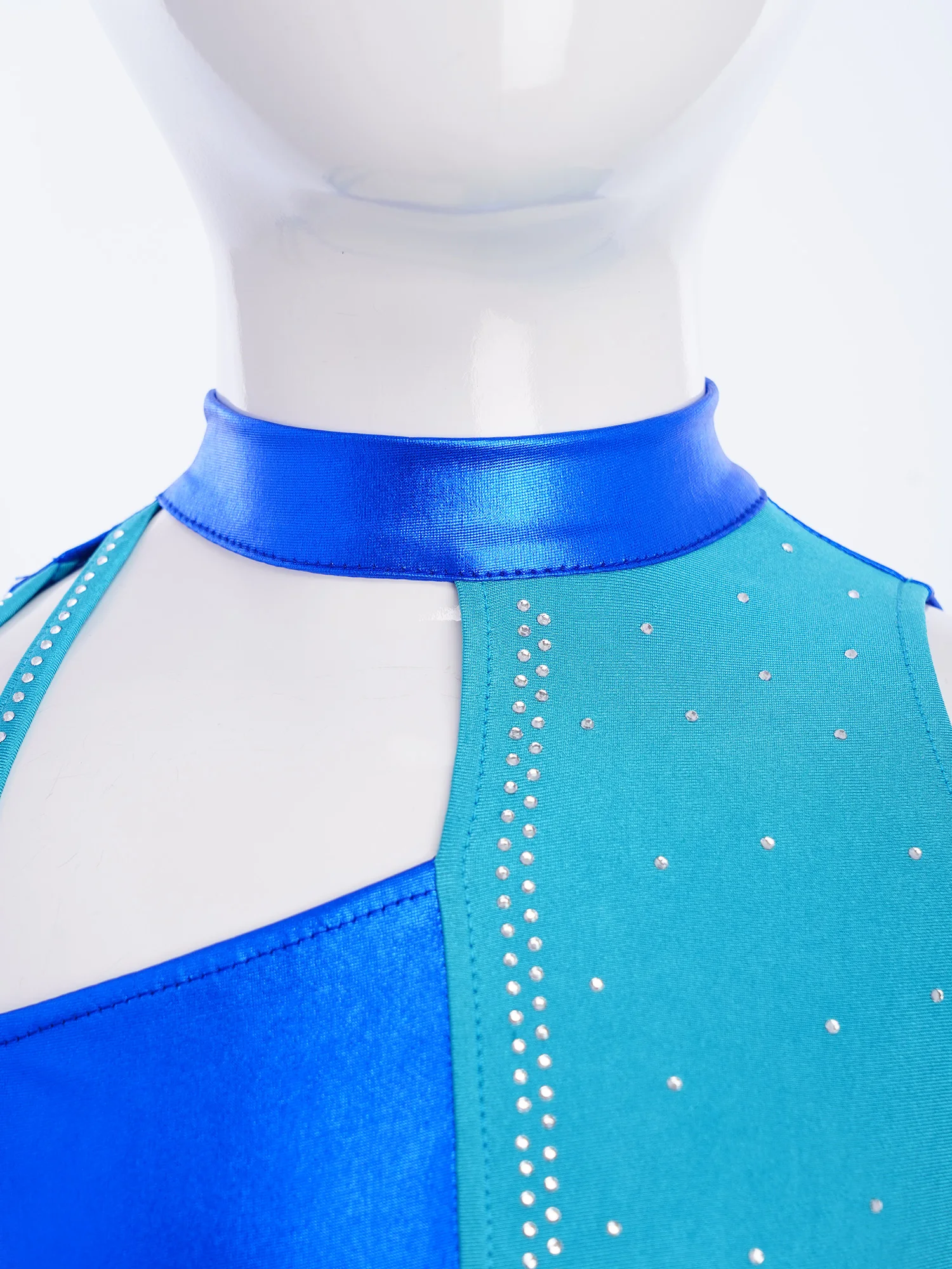 لامعة الراين الجمباز الإيقاعي الرقص الزي الاطفال الفتيات الباليه الرقص أداء مجموعات أكمام معدنية المحاصيل الأعلى + السراويل #5