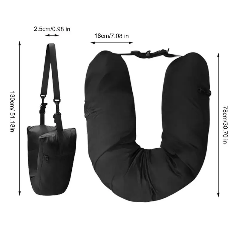 Almohada de cuello rellenable para viaje, cojín suave de viaje para avión, Ligero, portátil, para dormir