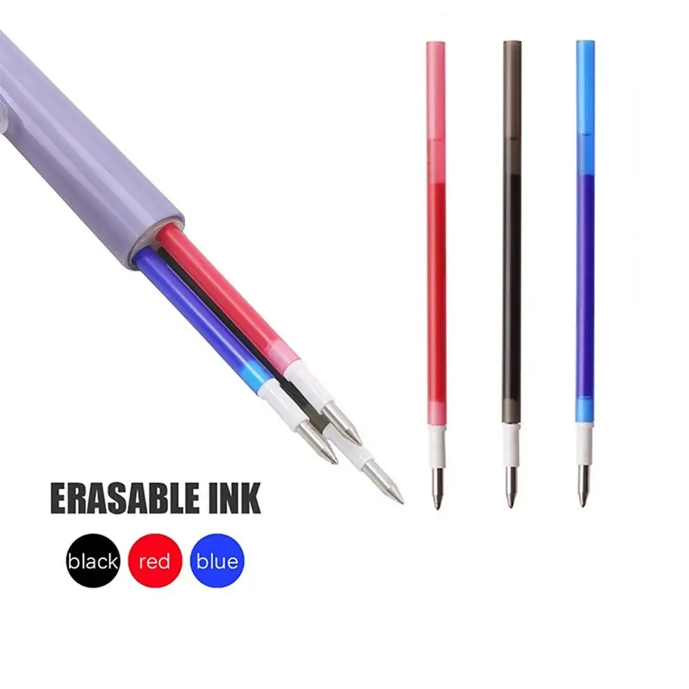 고품질 3-in-1 지워지는 펜 검정/파랑/빨강 잉크 필기 도구 젤 펜 0.5mm 팁 중성펜 학교 사무용