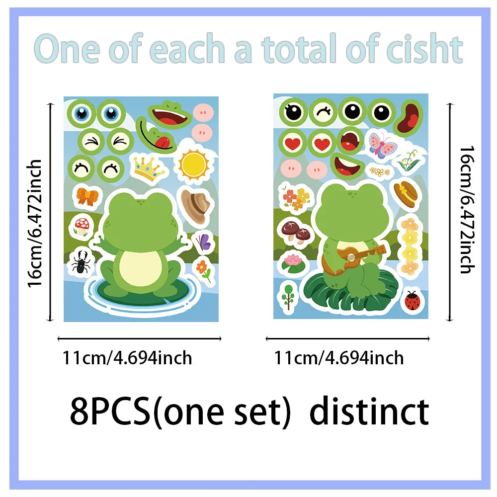 8 pçs dos desenhos animados sapo graffiti adesivos colagem série caso de telefone bagagem diy notebook adesivos à prova dwaterproof água