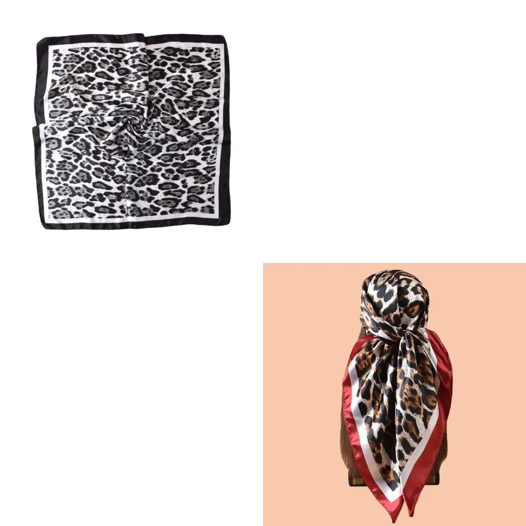 

A52E 90x90cm Animal Pattern Scarf Lightweight Headwear for Women Ladies Headscarf