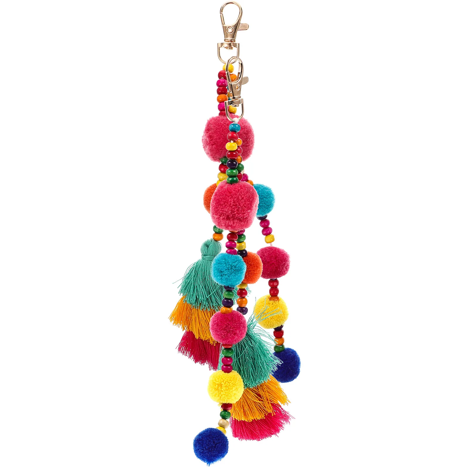 

2Pcs Colorful Pom Ball Pendants Exquisite Handmade Mobile Phone Keychain Bag Hanging Decor Adorable Lightweight Gift Craft