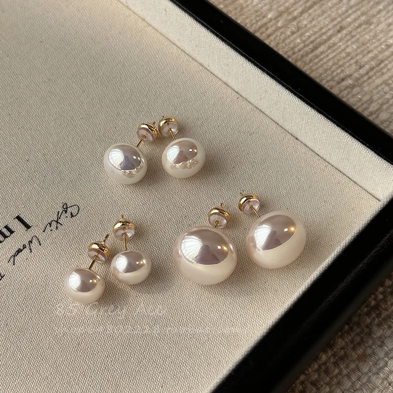 Pearl Stud Earrings Gift for Her S925 Silver Pink Lustre Pearl Earrings Elegant Minimalist Daily Wear Women Jewelry