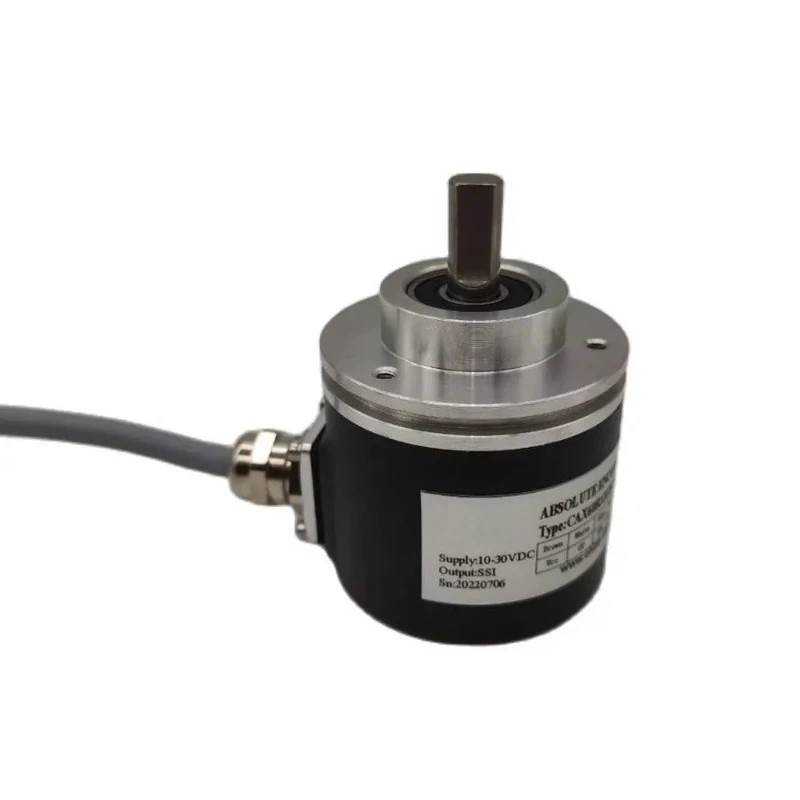 CAX60 Multiturn Absolute Rotary Position Sensor 13Bit SSI Gray Code 4096 Laps Clamping Flange Solid Shaft Encoder