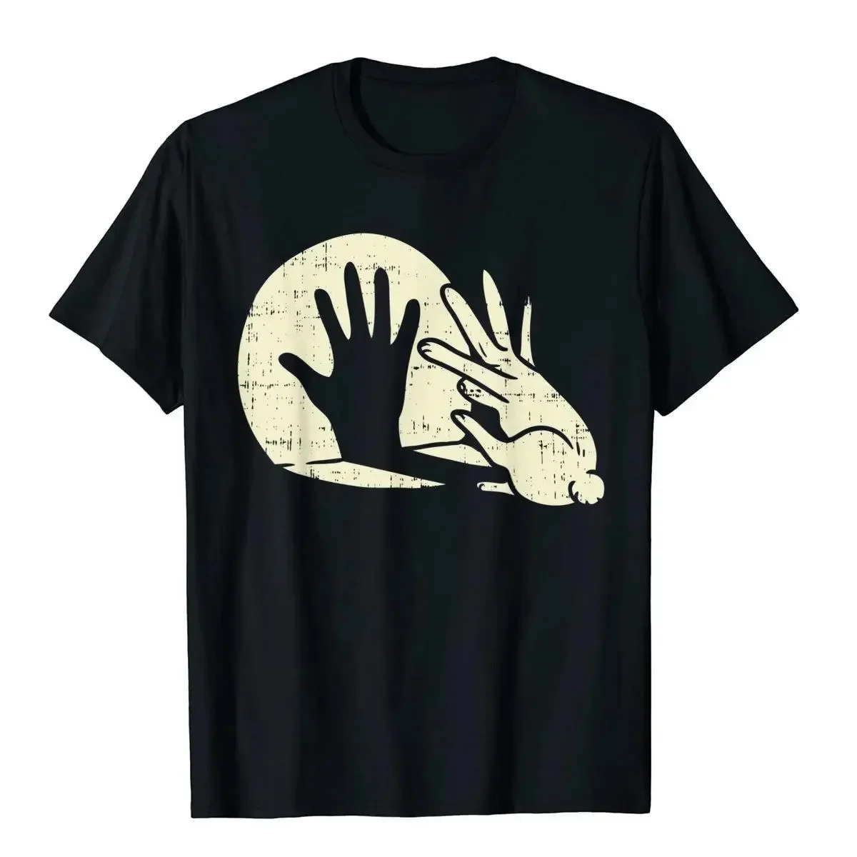 Rabbit & Palm Men's and Women's Short Sleeve Printed T-shirt Shadow Play Pun Gift T-Shirt Slim Fit Tops Shirts Prevailing