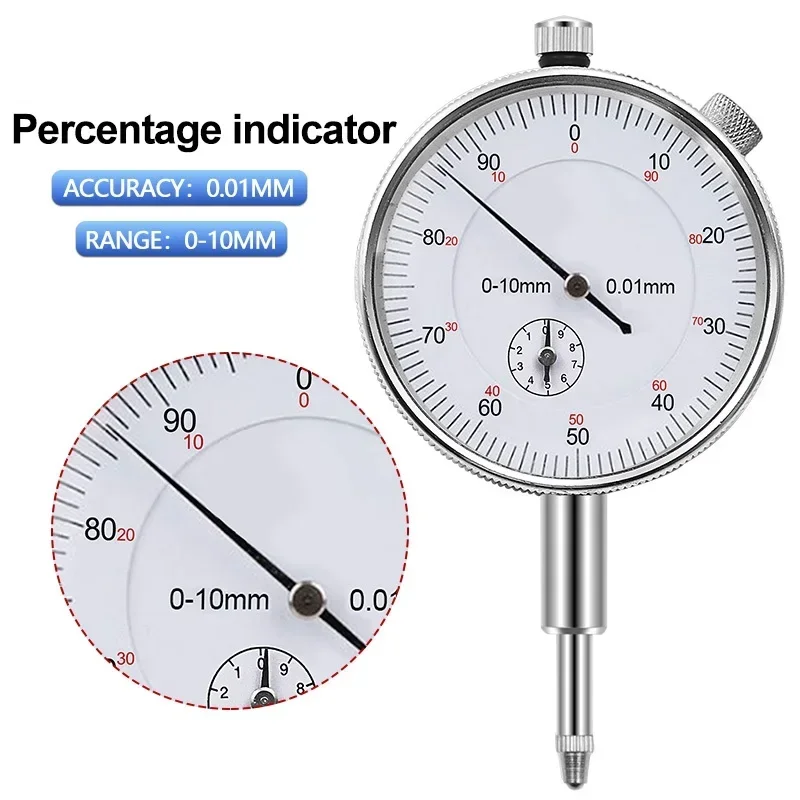 

Dial Indicator Gauge 0-10mm Meter Precise 0.01 Resolution Concentricity Test