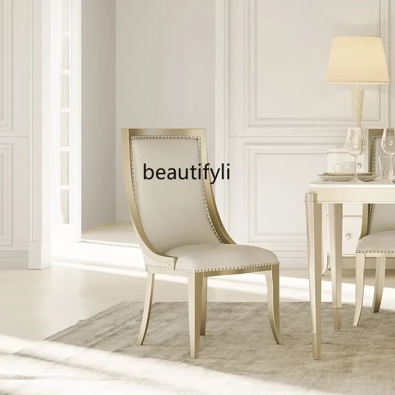 B03 Light luxury furniture American dining table and chairs, all solid wood dining table modern simple rock slab French style