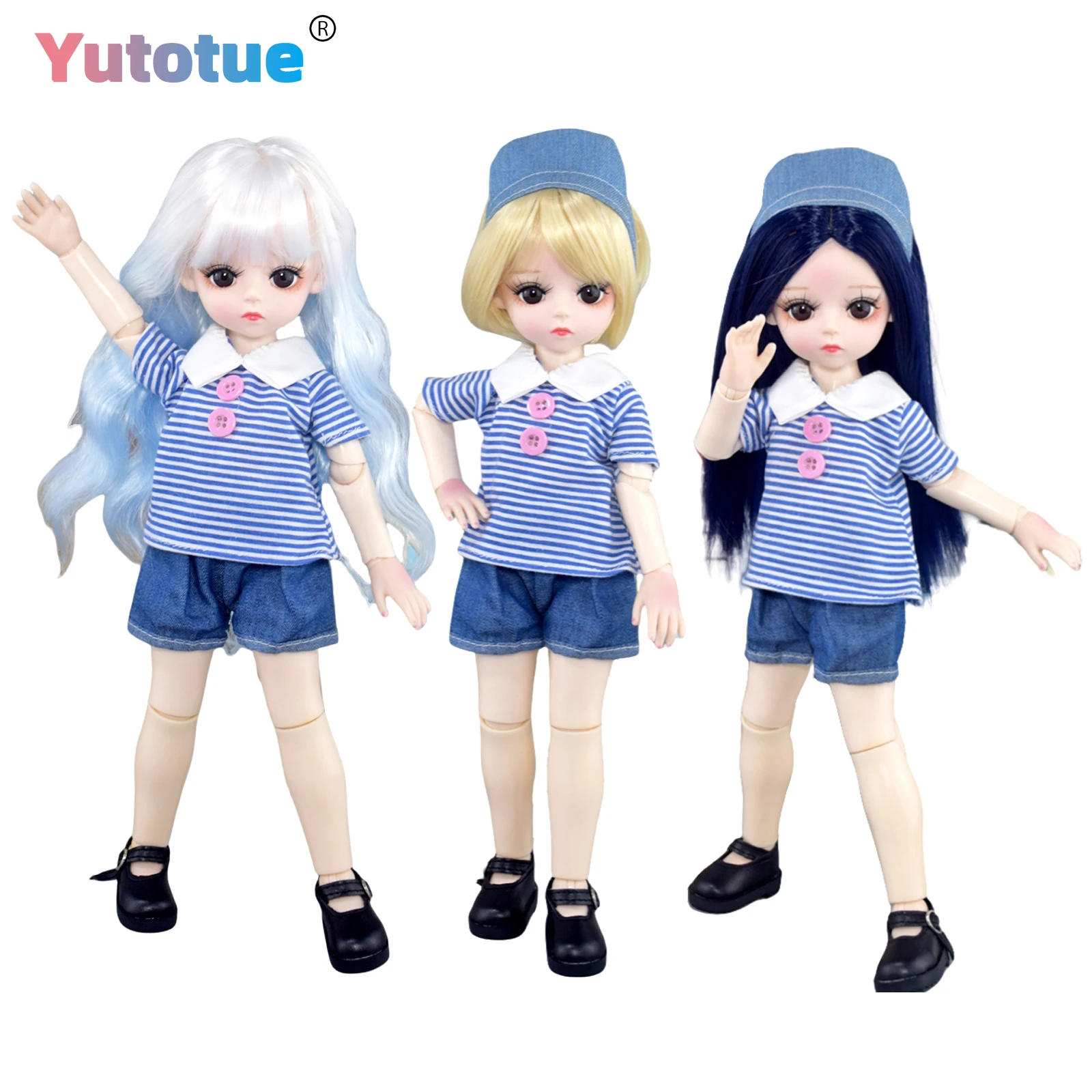 yutotue-12-inch-height-cute-doll-toy-clothes-shorts-shoes-hair-wig-removable-kids-gift-diy