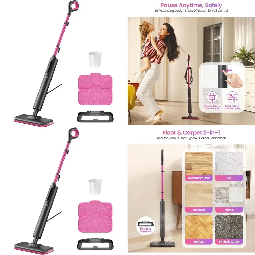 

Быстронагревающаяся паровая швабра для различных типов полов, с моющимися насадками, насадкой для ковров, легкая, с функцией самостоятельной установки