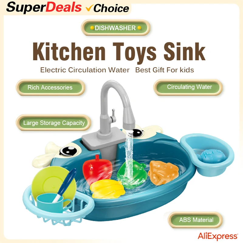 √Choice Play House Toys Pretend Play Children's Kitchen Wash Basin Sink Kids Kitchen Set Toy For Boys Girls Kids Gifts