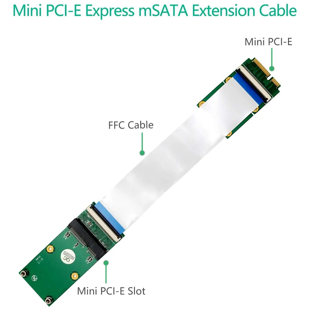Mini PCIe a Mini PCIe Mini PCI-E extensor FPC 10/20/30CM tarjeta de red extender SSD extender adaptador de extensión