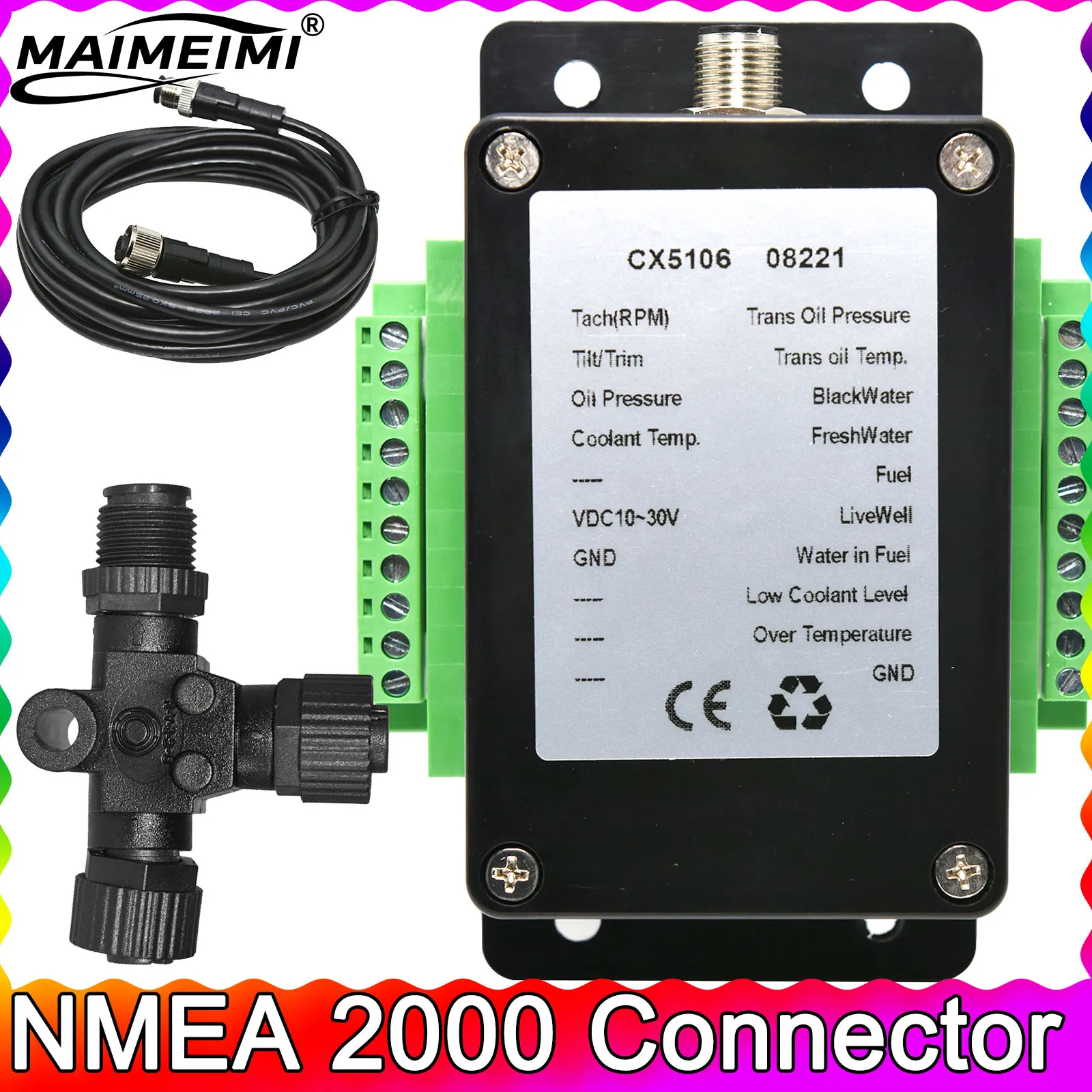 

Стартовый комплект NMEA 2000, черный, конвертер NMEA2000 для морских судов, яхт, датчиков уровня топлива CX5106, CX5010, кабель 0,5 метра, аксессуары, инструмент