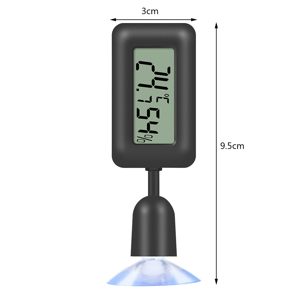 Reptile Thermometer Thermometer Hygrometer with Suction Cup Digital Aquarium Hygro-Therm Reptier Accessoires for Pets