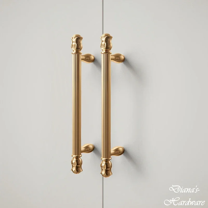 

Creative Flower Gold Cabinet Door Handle Light Luxury Wardrobe Kitchen Handles and Knobs French Furniture Knob Drawer Handle
