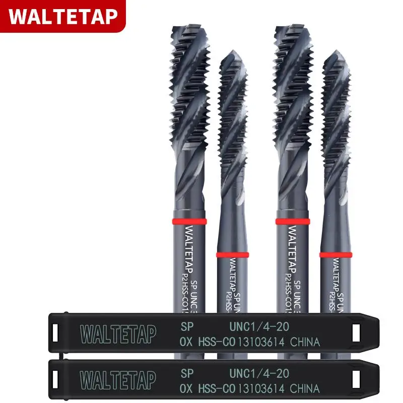 WALTETAP-anillo rojo HSS-CO JIS estándar, con grifo estriado en espiral OX, UNC UNF 4-40, 6-32, 8-32, 10-24, 1/4, 3/8