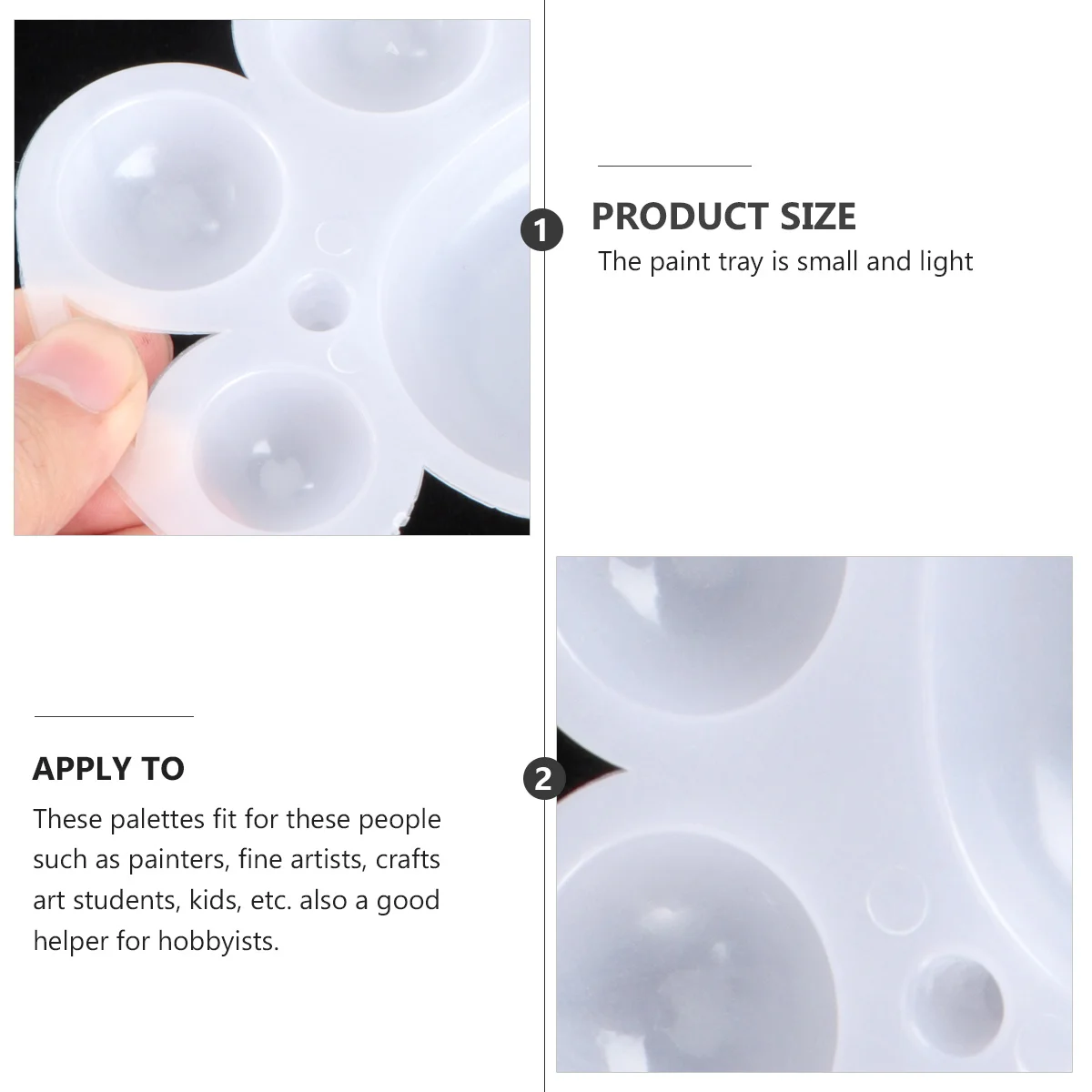 

5pcs Tray Plastic Painting Palette For Diy Art Craft Projects Plastic Palette Non-Toxic Durable Favours