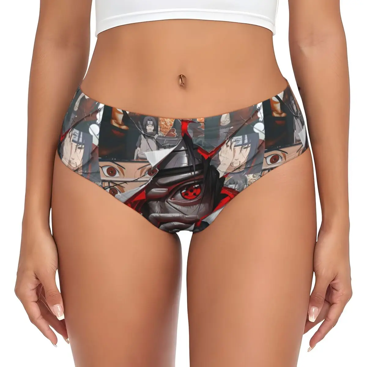 

Женские трусы Custom Manga U-Uchihaes I-Itachies: дышащие, эластичные, с мультяшным принтом