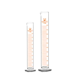 Cilindro de medición de vidrio espeso, contenedor de medición de vidrio grueso, suministros de laboratorio, 1 piezas, 5ml a 1000ml