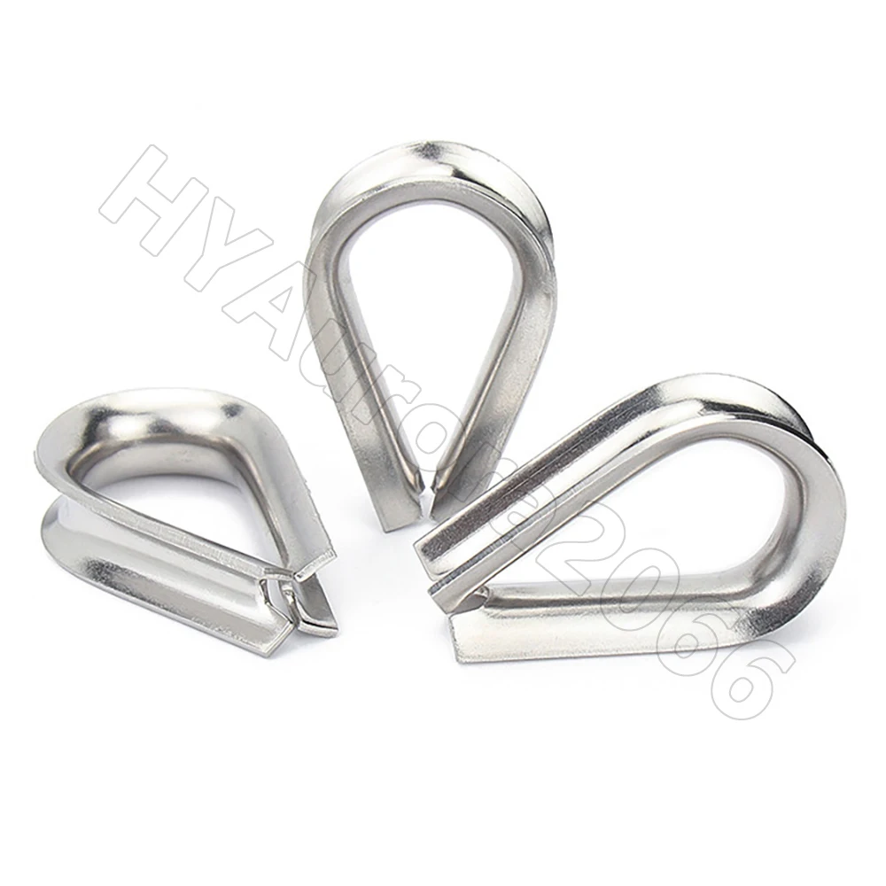 304 Wire Rope Protective Sleeve stainless Steel Cable Thimbles Clamps Hasps Chicken Heart Ring Rigging Fasteners M1.5 M2 to M16