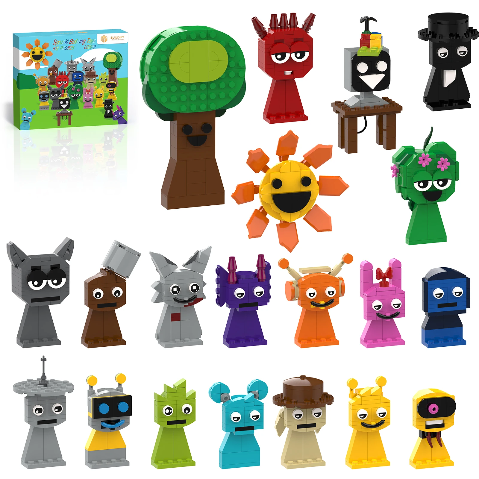 Ensemble de construction de jouets Sprunki 20 en 1, figurines d'action Sprunki, jeux de musique, rôles, cadeau de noël pour les Fans, adultes, enfants, garçons et filles