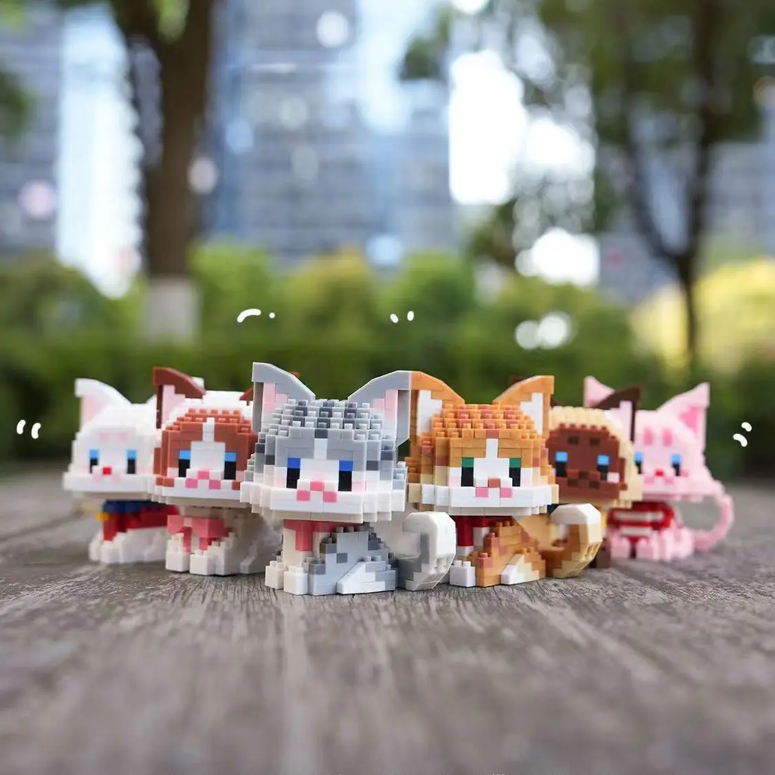 2 in 1 niedlichen Haustier Katze Mikro Katzen Modell Baustein Kinder Mini Stadt Cartoon Tier Diamant Ziegel Lernspiel zeug Kinder Geschenk