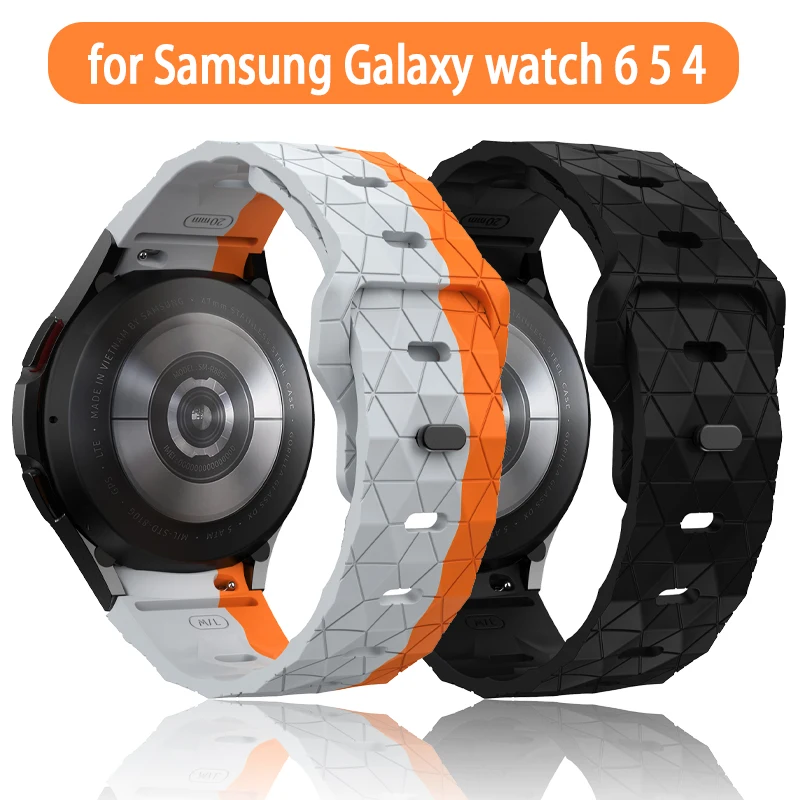 

Silicone Band for Samsung Galaxy Watch 6 5 4 40mm 44mm/5 pro 20mm No Gaps football Bracelet Galaxy Classic watch6 watch4 strap