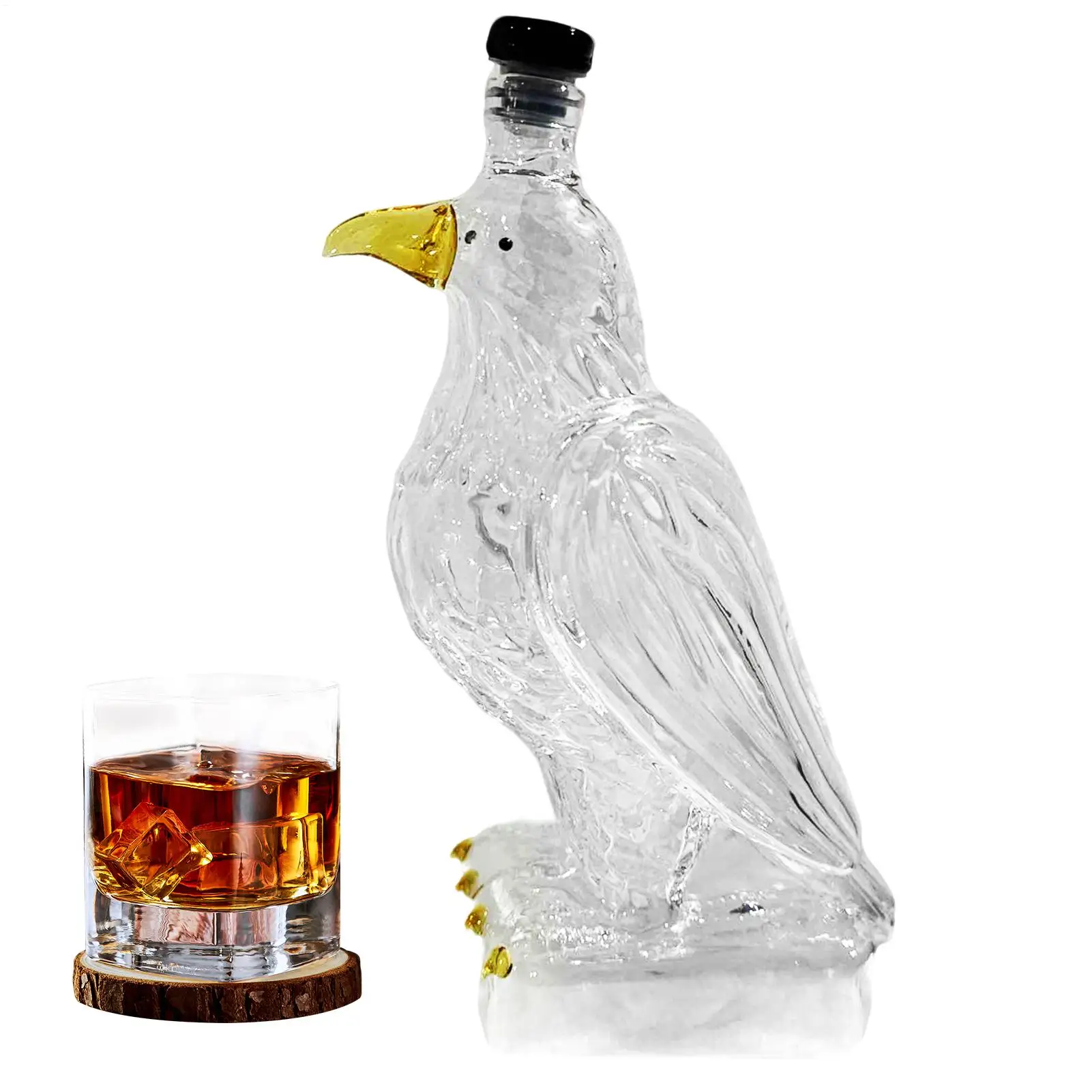 Exquisiter Adler-Schnaps-Dekanter für Papa, Ehemann, Glas-Whisky-Dekanterflasche, Adler-Schnapsflasche, Heimdekoration für Feiertage
