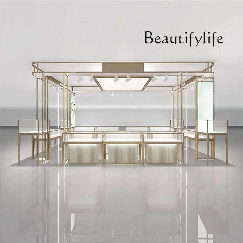 

French style Custom size glass display cabinet jewellery boutique display cabinet counter Jewelry Showcase