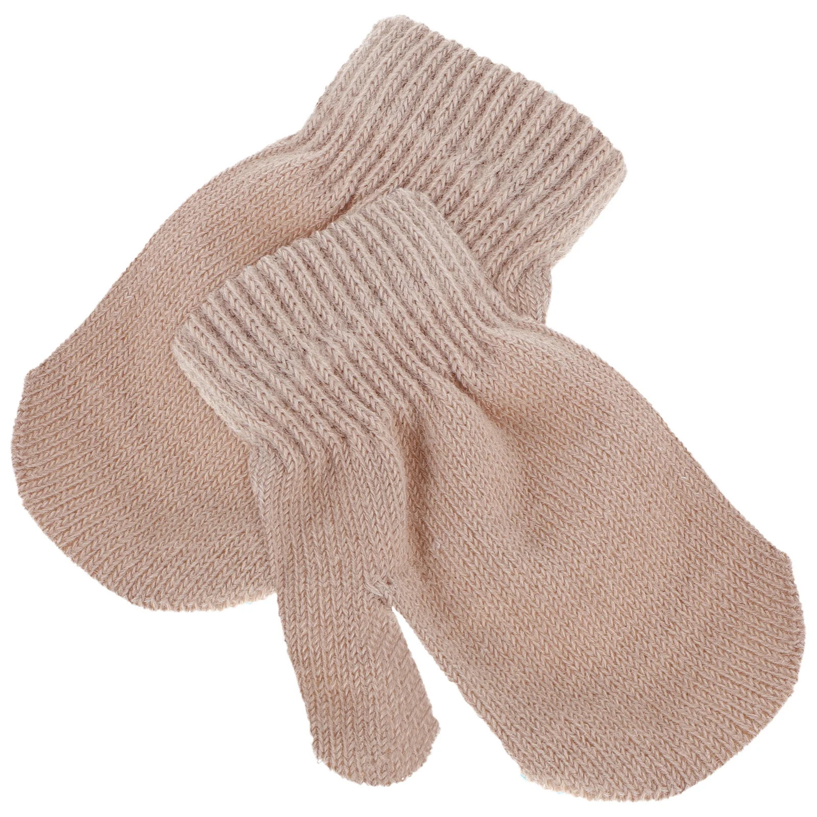 قفازات شتوية للأطفال الصغار، قفازات محبوكة سميكة للغاية ودافئة للأطفال والأولاد والبنات، فائقة النعومة لحماية الطقس البارد، بني فاتح للأطفال #6